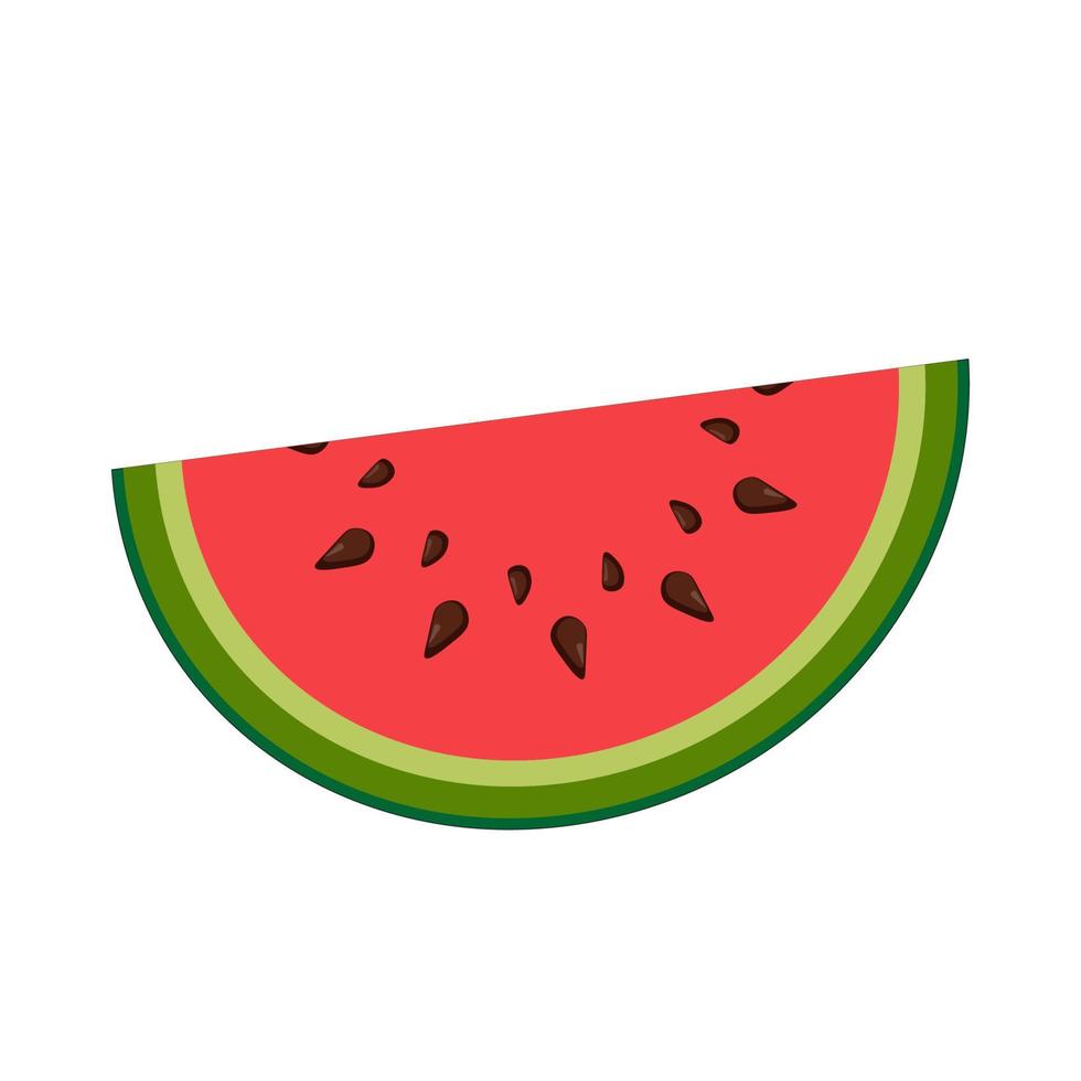 Vector illustration of juicy red slice of watermelon