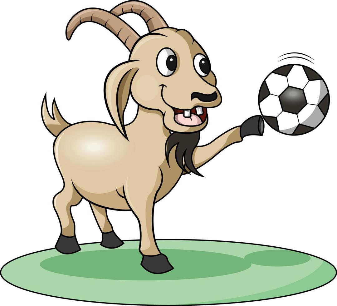 a goat is playing with a ball vector