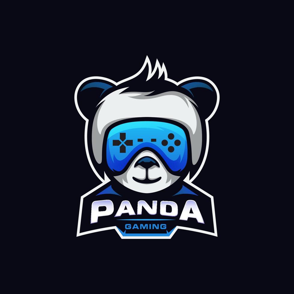 fun panda gaming logo e sport for your team vector