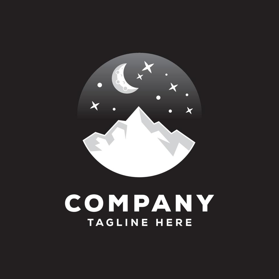 mountain night logo template vector