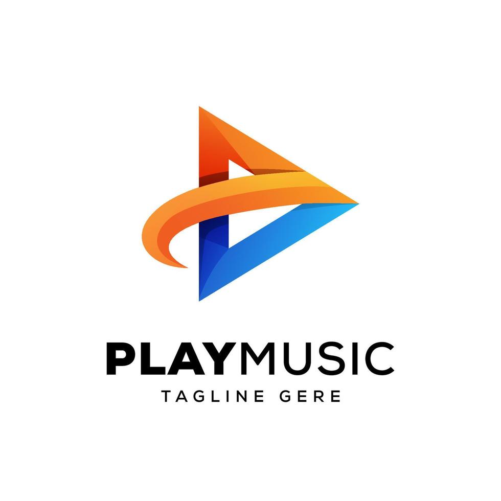play music, media logo premium vector
