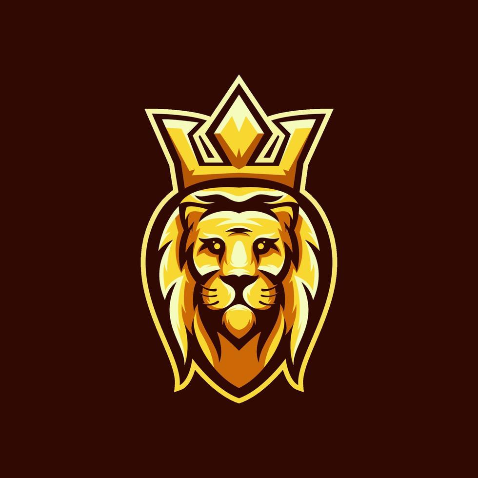 head lion king logo design illustration vector template premium