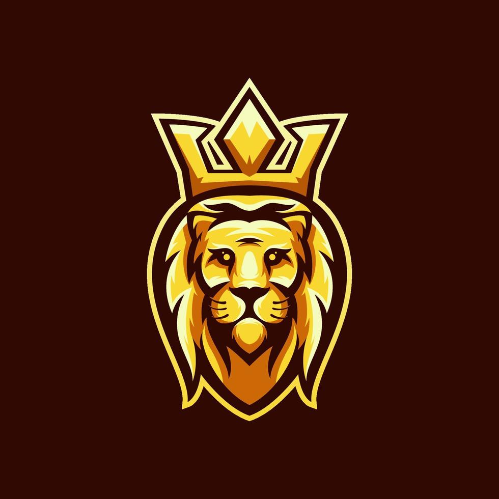 head lion king logo design illustration vector template premium