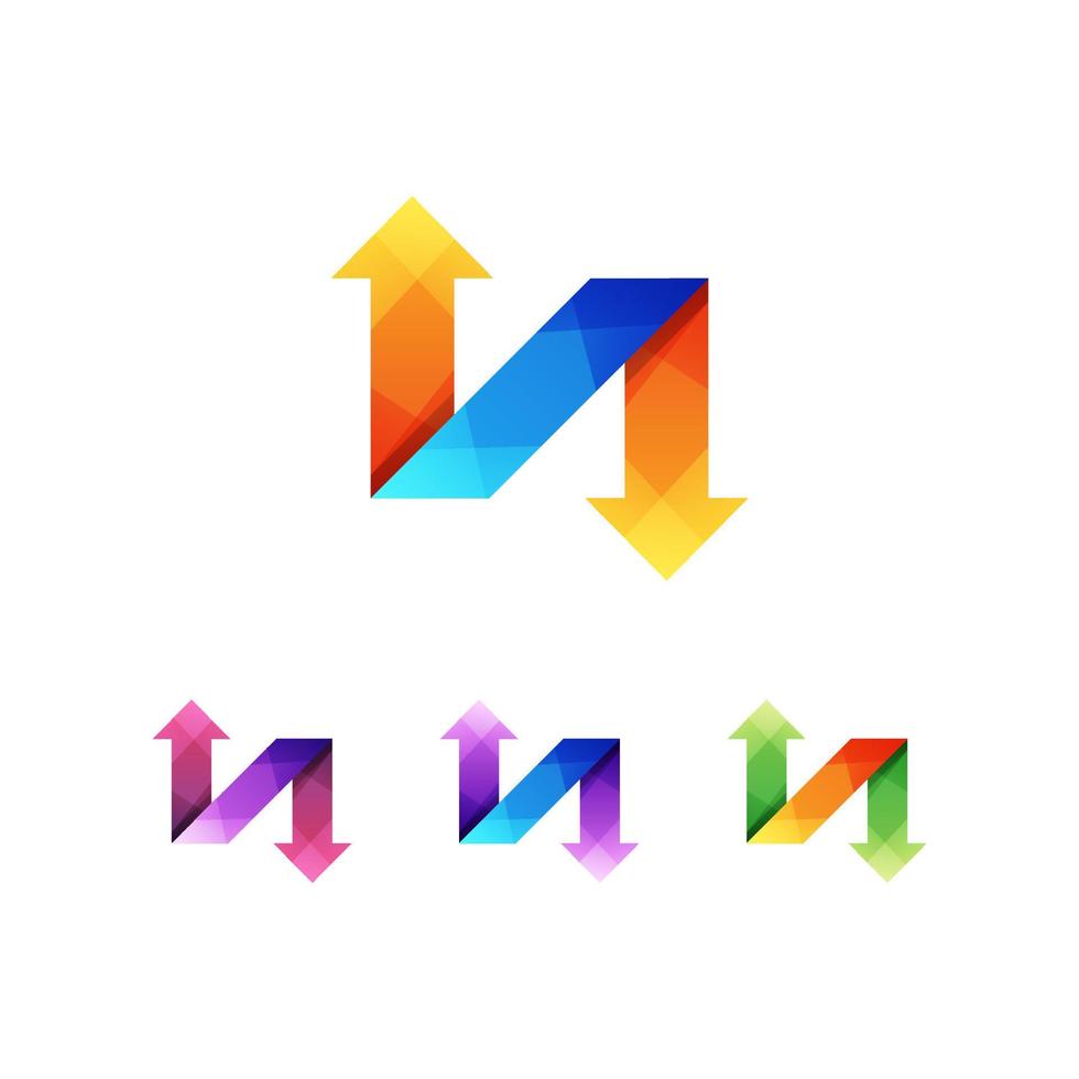 N Letter Arrow Logo Template Illustration Design vector