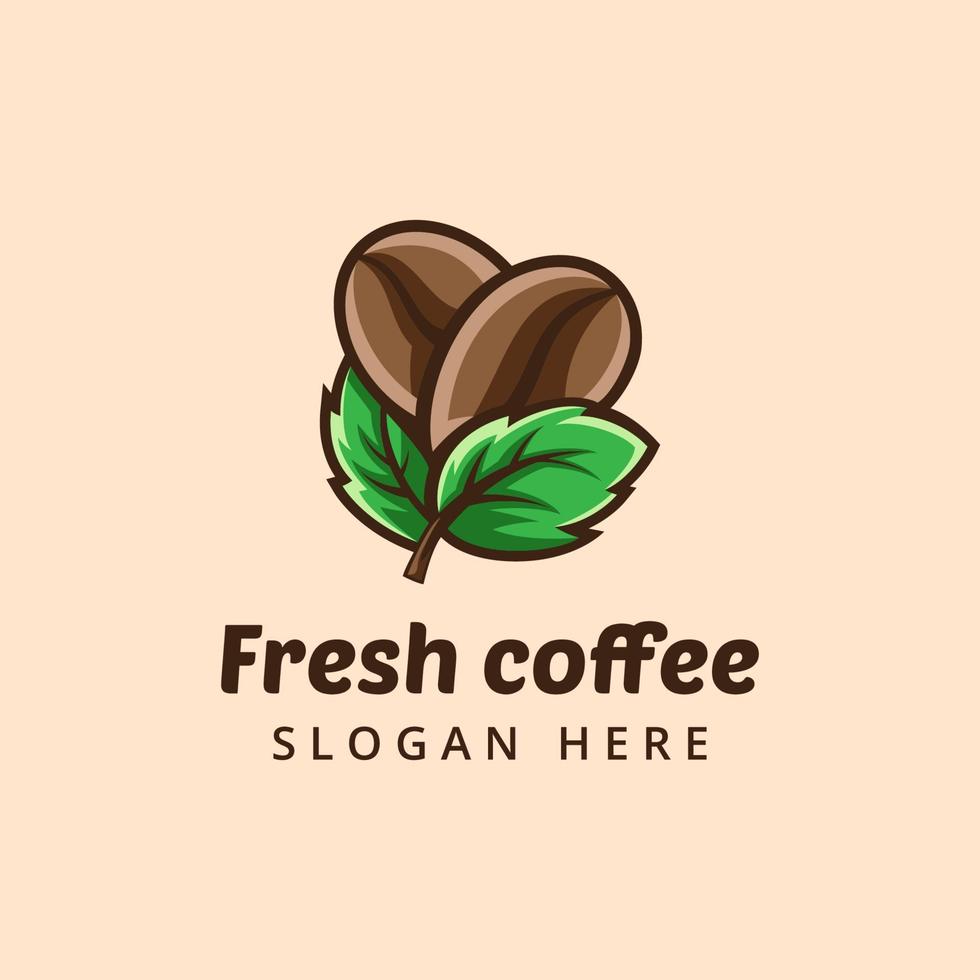 coffee leaf logo design vector template