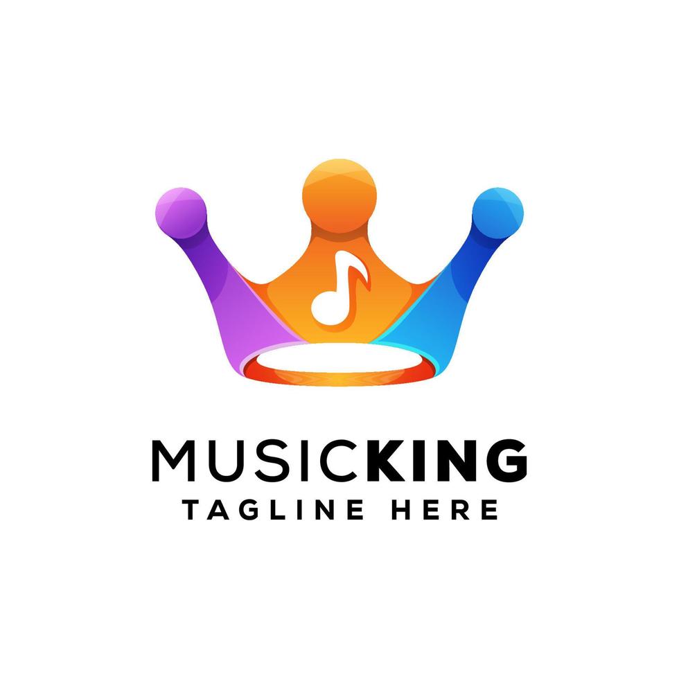 Music king colorful logo premium vector