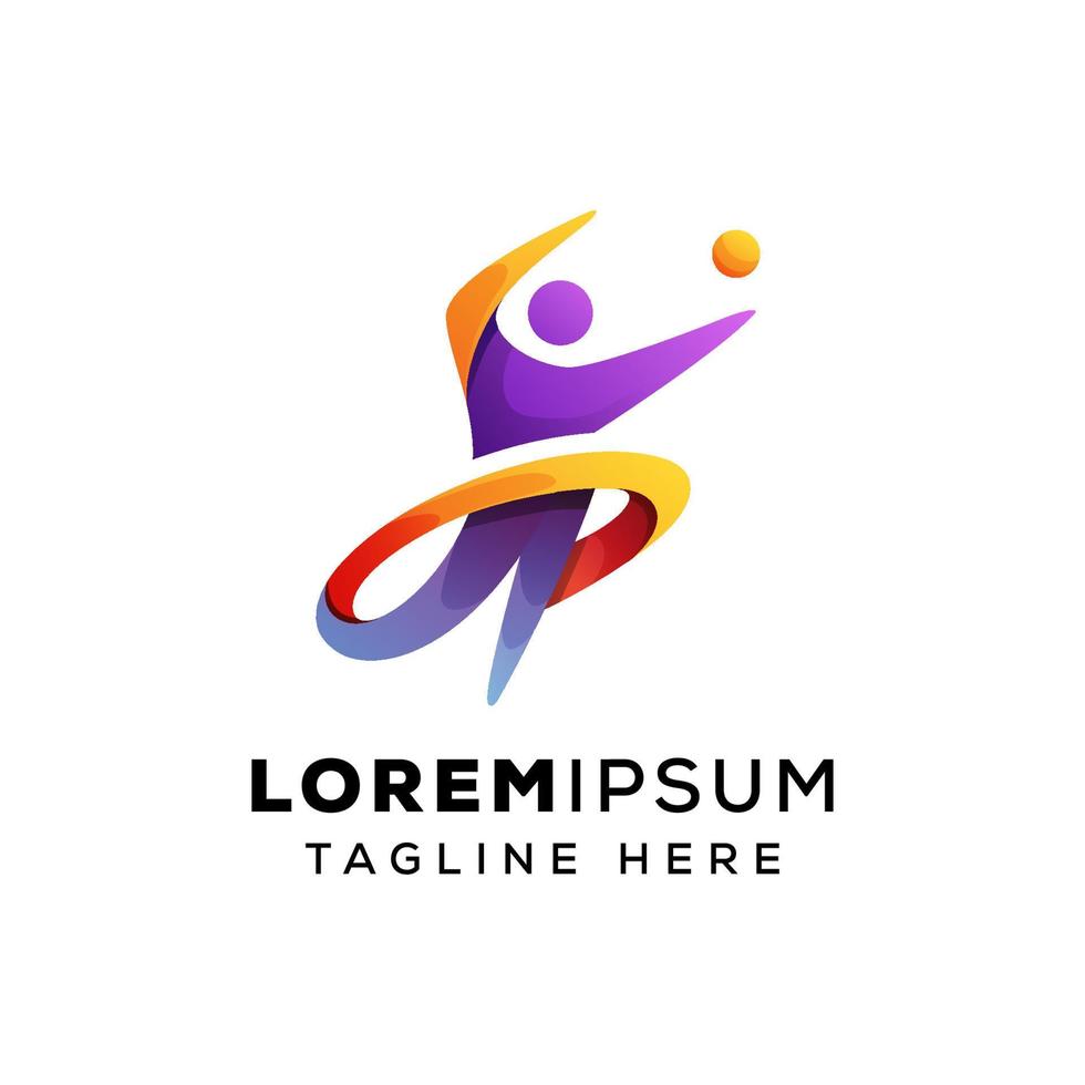 sport colorful logo premium vector