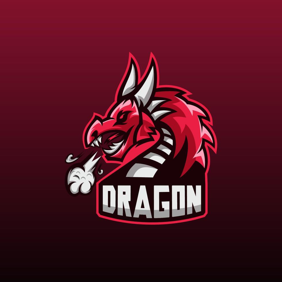 angry dragon logo illustration for your team gaming vector