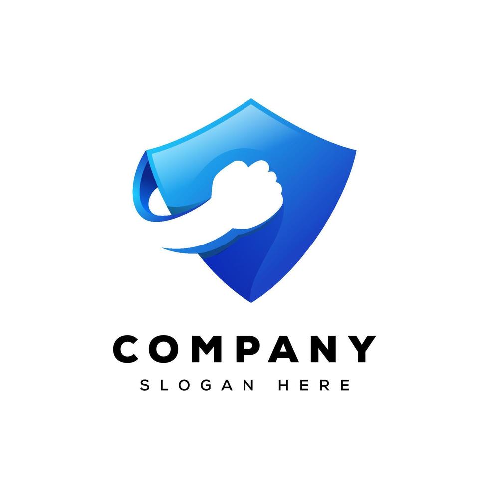 power shield logo design vector template