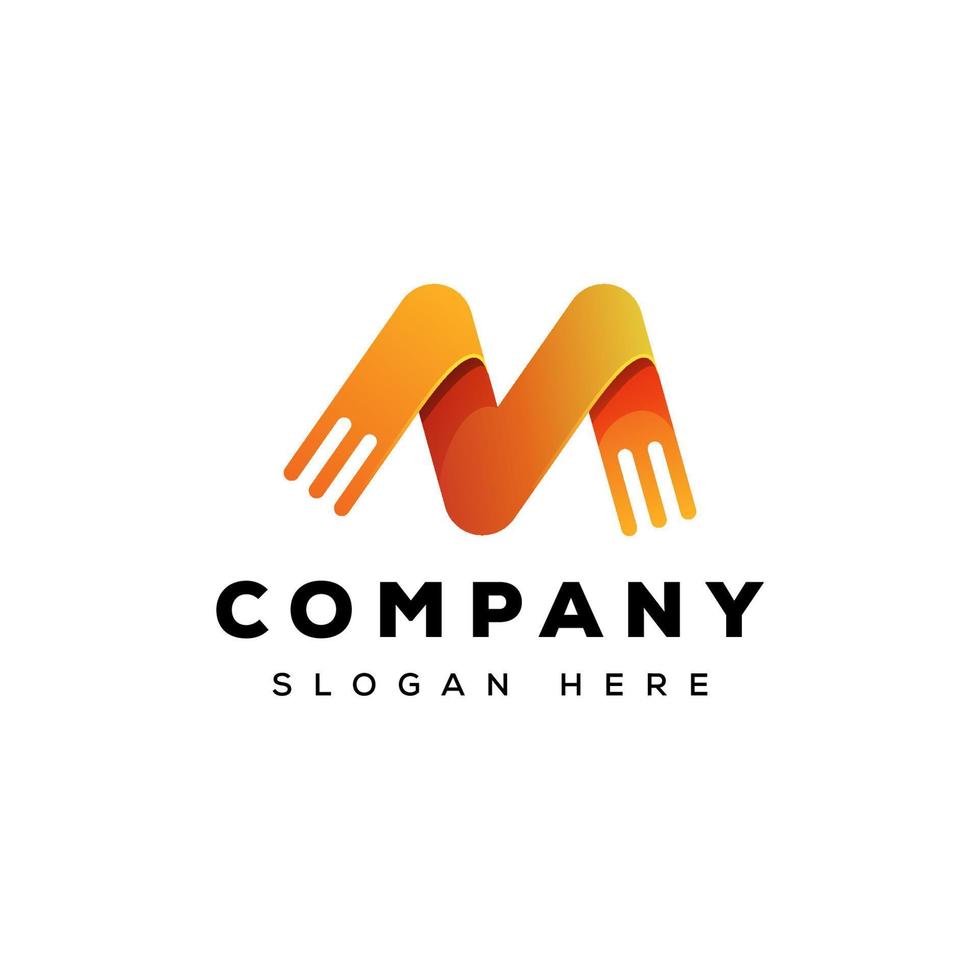 letter m technology logo vector template