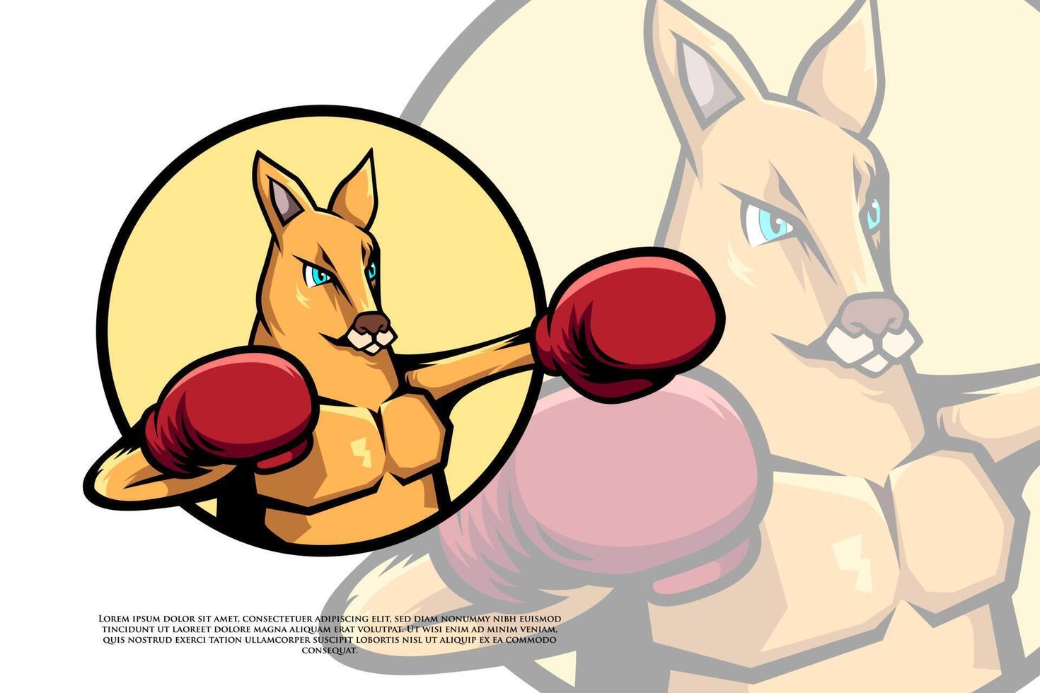 Kangaroo Boxer Logo Design vector