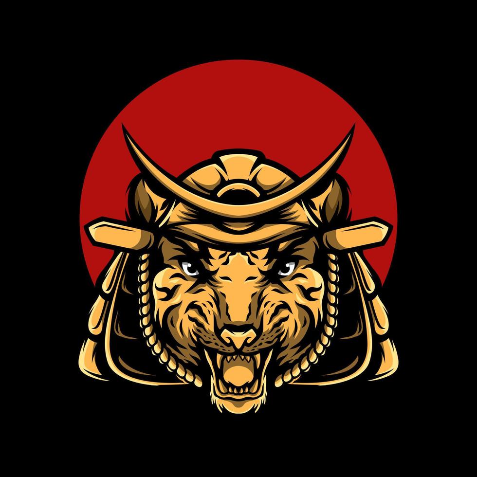 Tiger Samurai Illustration for Tshirt vector