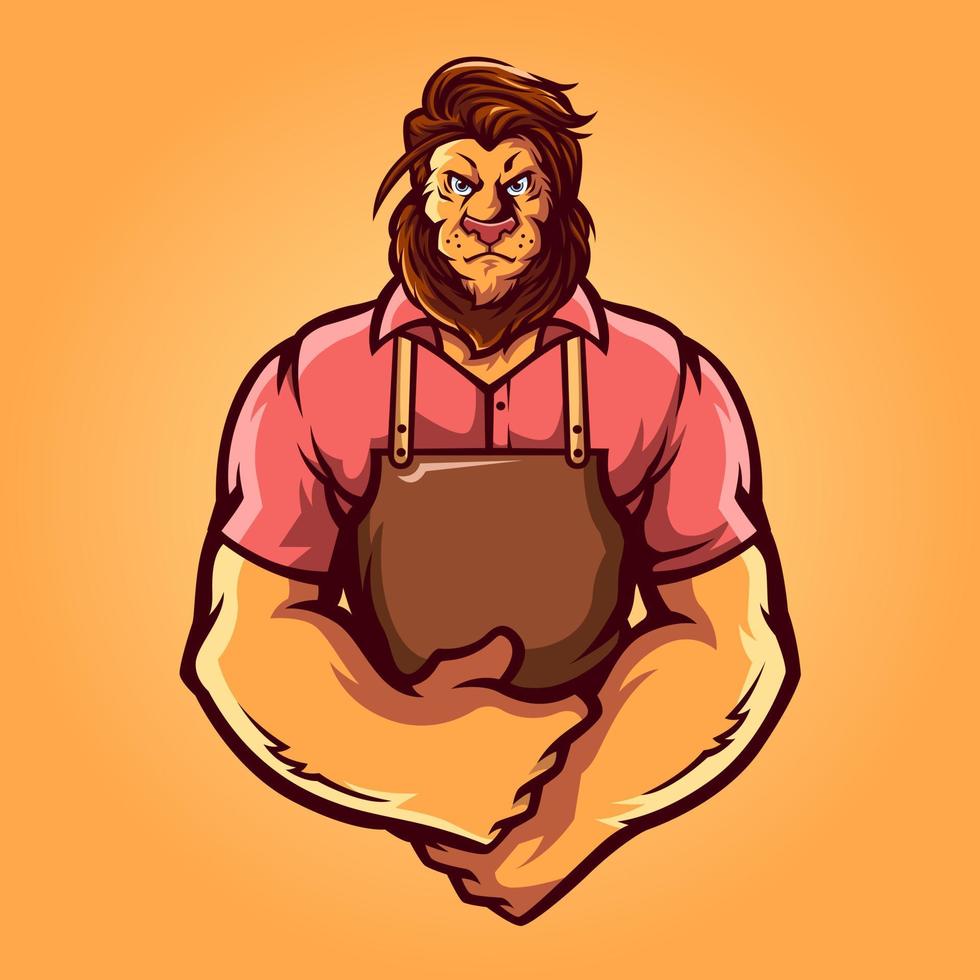 Gentle Lion with Apron vector