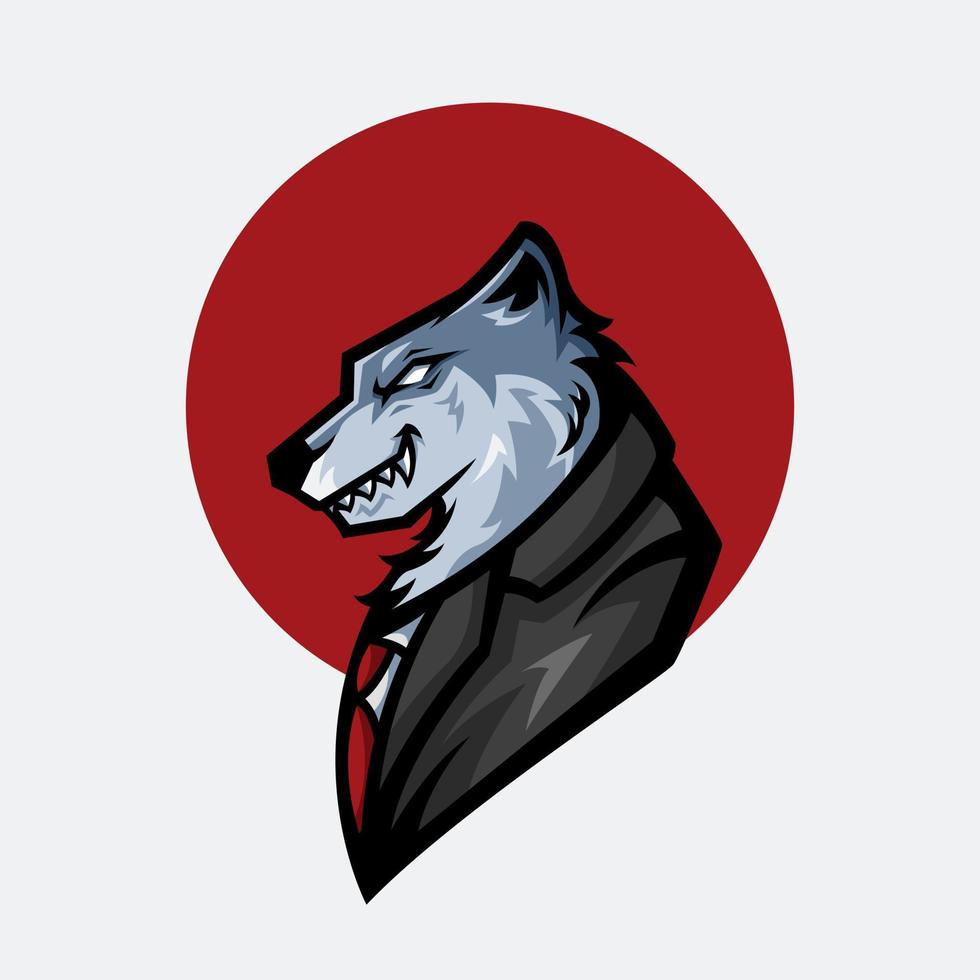 diseño de logotipo de lobo suave vector