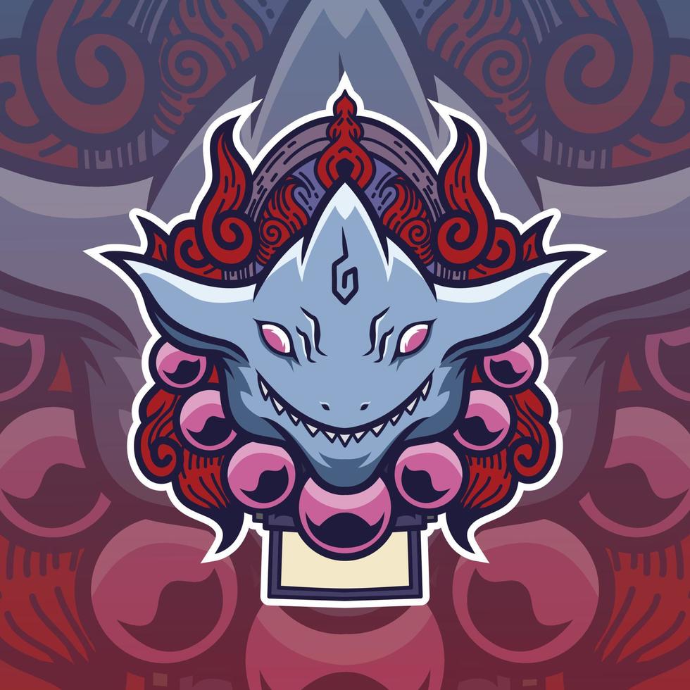 Shark Spirit in Japanese Style Logo vector
