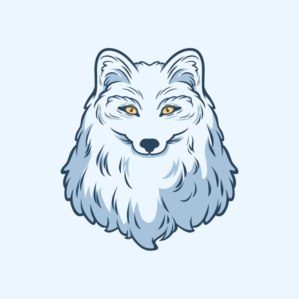 ilustración de un zorro ártico blanco vector