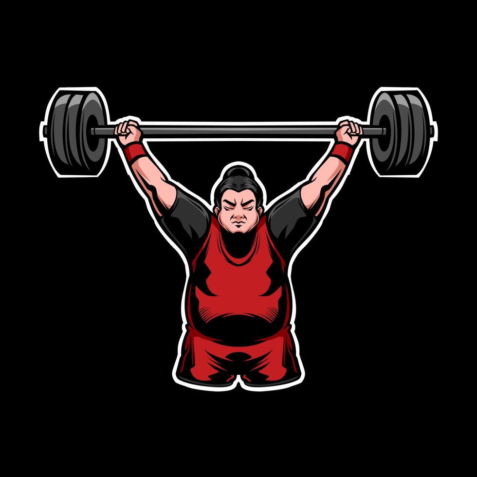 Illustration of a Man Weight Lifting vector