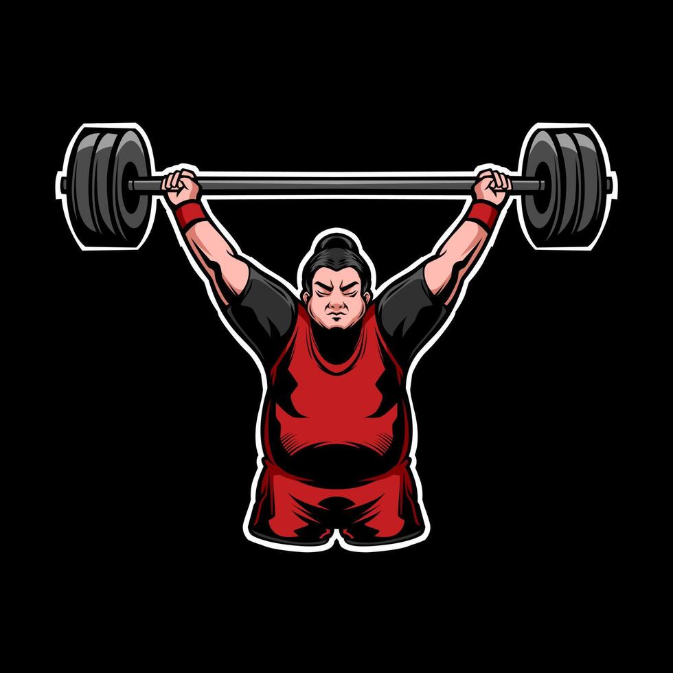 Illustration of a Man Weight Lifting vector