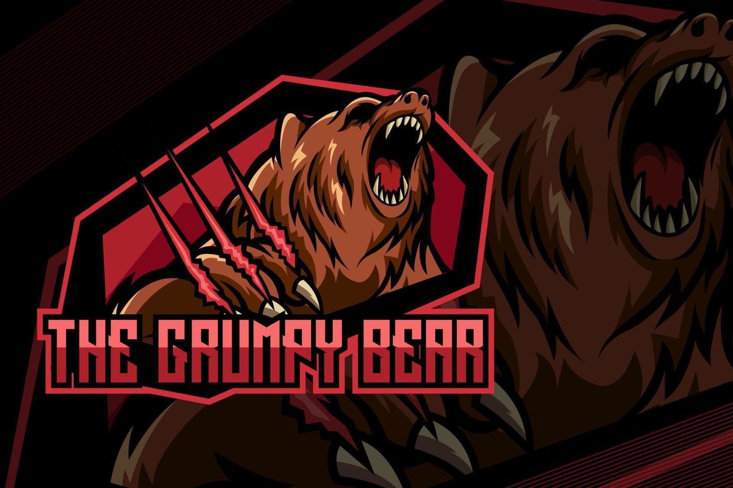 The Grumpy Bear Mascot Logo for Esport vector