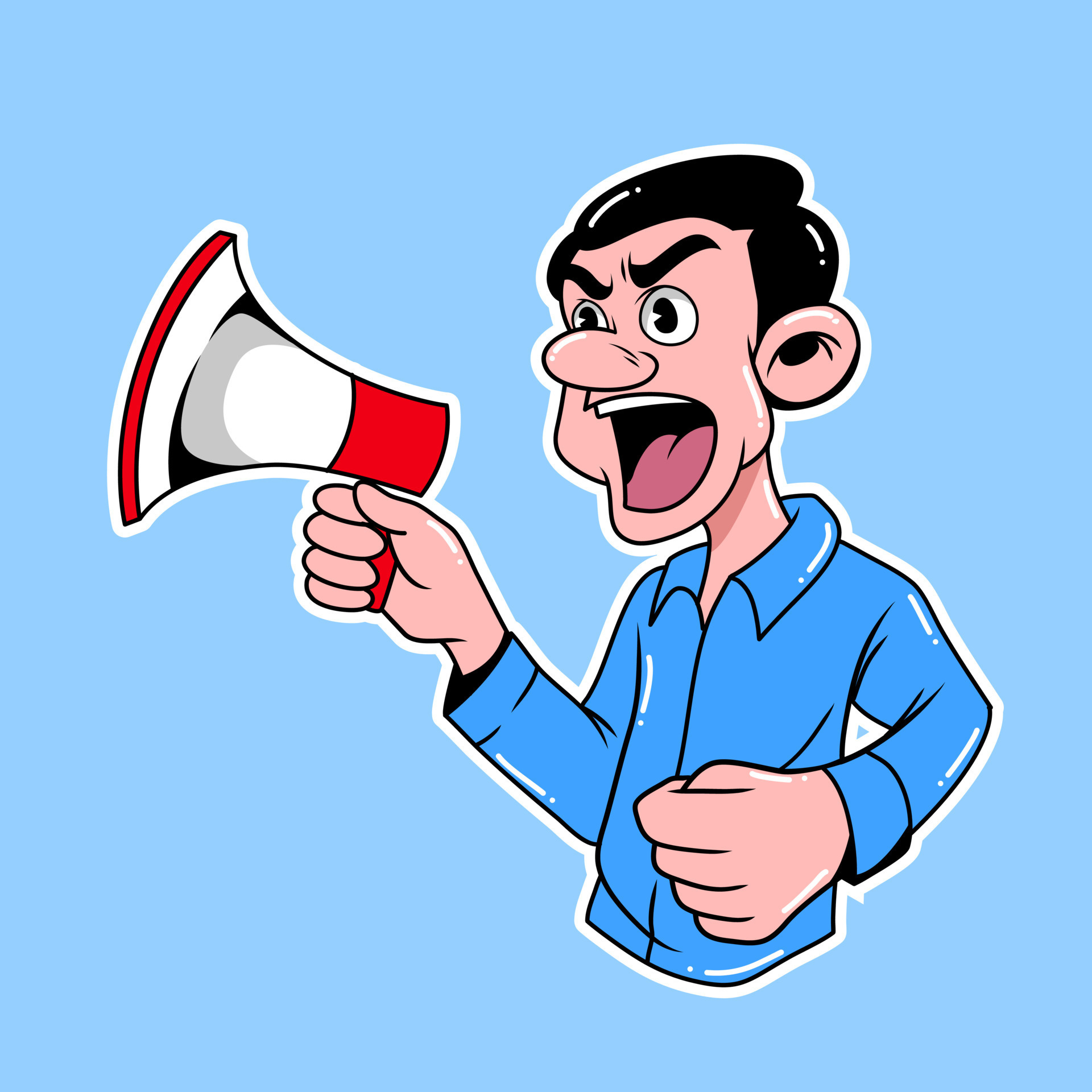 Classic Cartoon Character of A Man Shouting with Speaker 8214087 Vector Art at Vecteezy Classic Cartoon Character of A Man Shouting with Speaker 8214087 Vector Art at Vecteezy