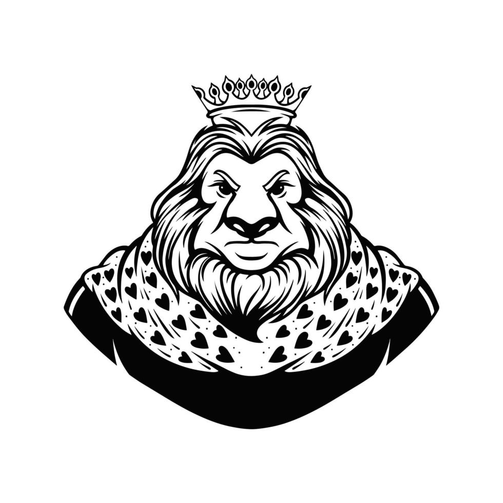 ilustración simple de un rey león vector