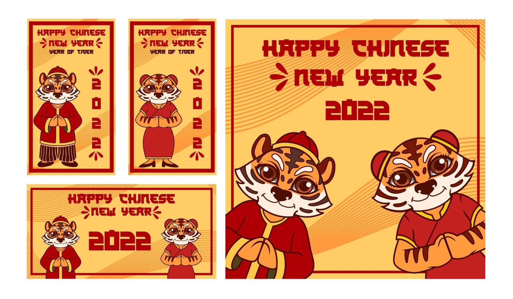 Happy Chinese New Year Social Media Design vector