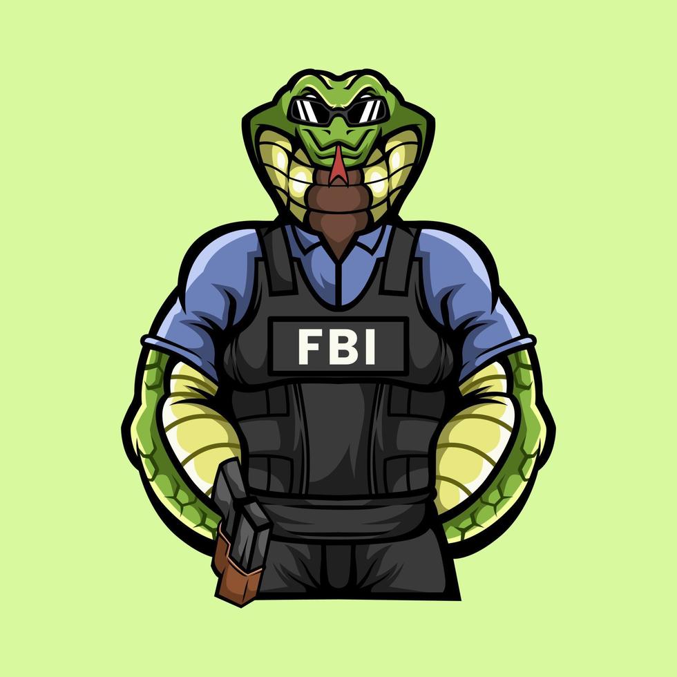 Snake Agent FBI Illustration vector