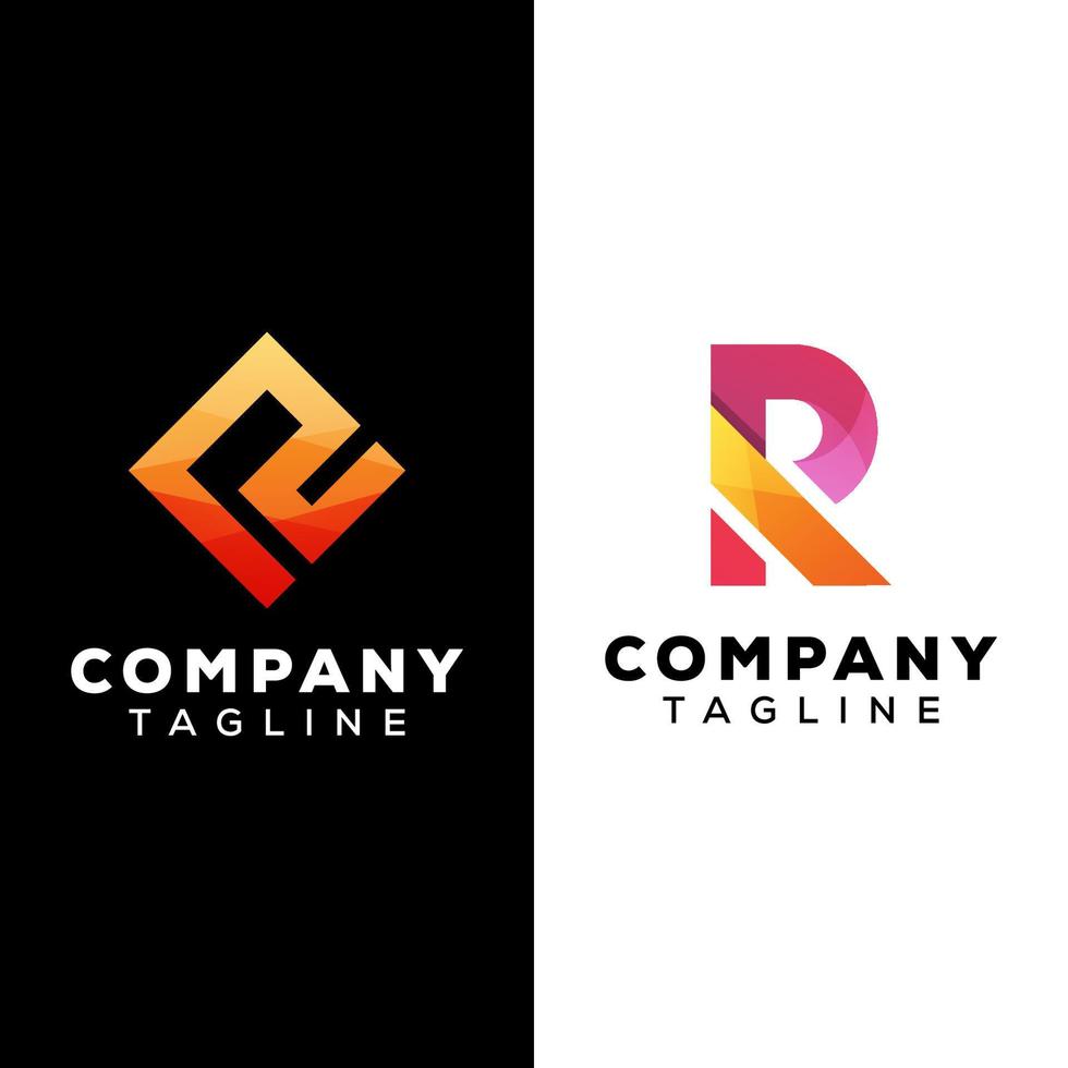 letter R logo template premium vector