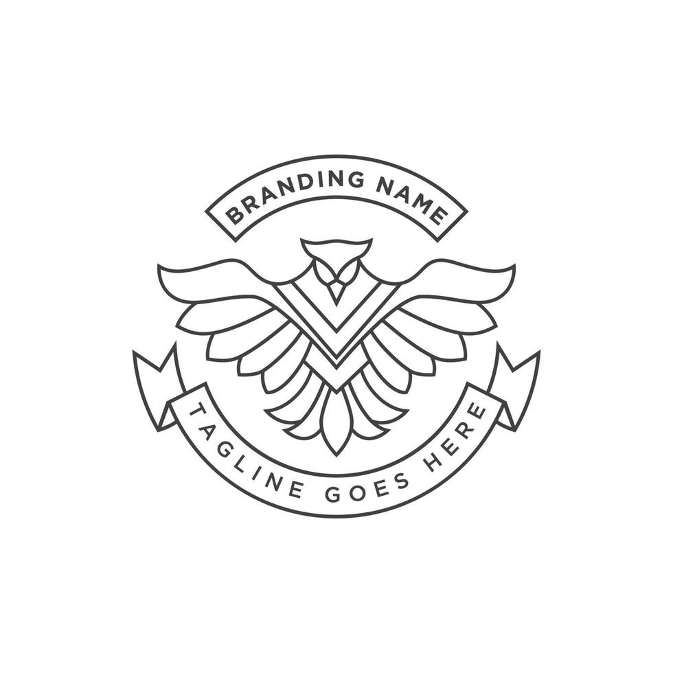 línea arte phoenix logo premium vector