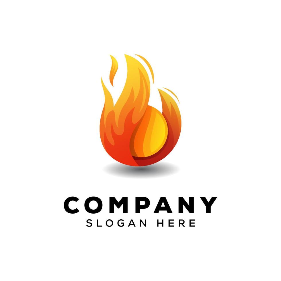 fire ball logo design vector template