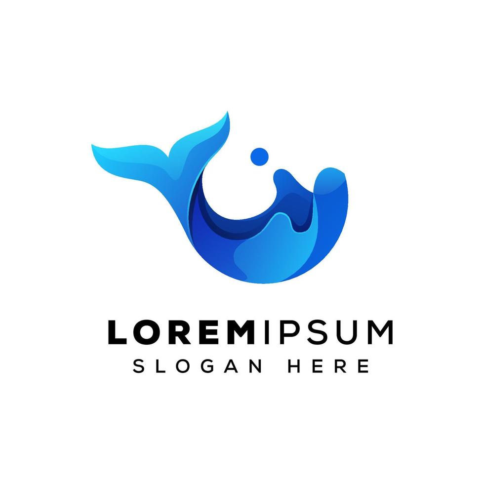 Dolphin jumping above waves or water  logo concept vector template