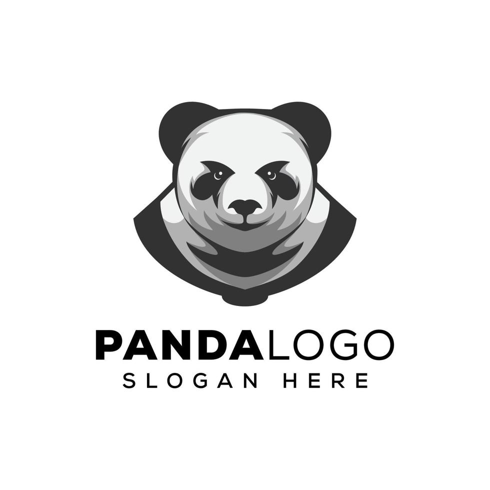 silueta panda logo premium vector