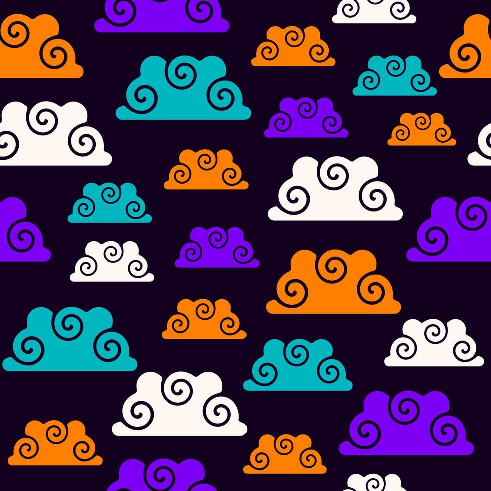 colorful abstract cloud seamless pattern perfect for background or wallpaper vector