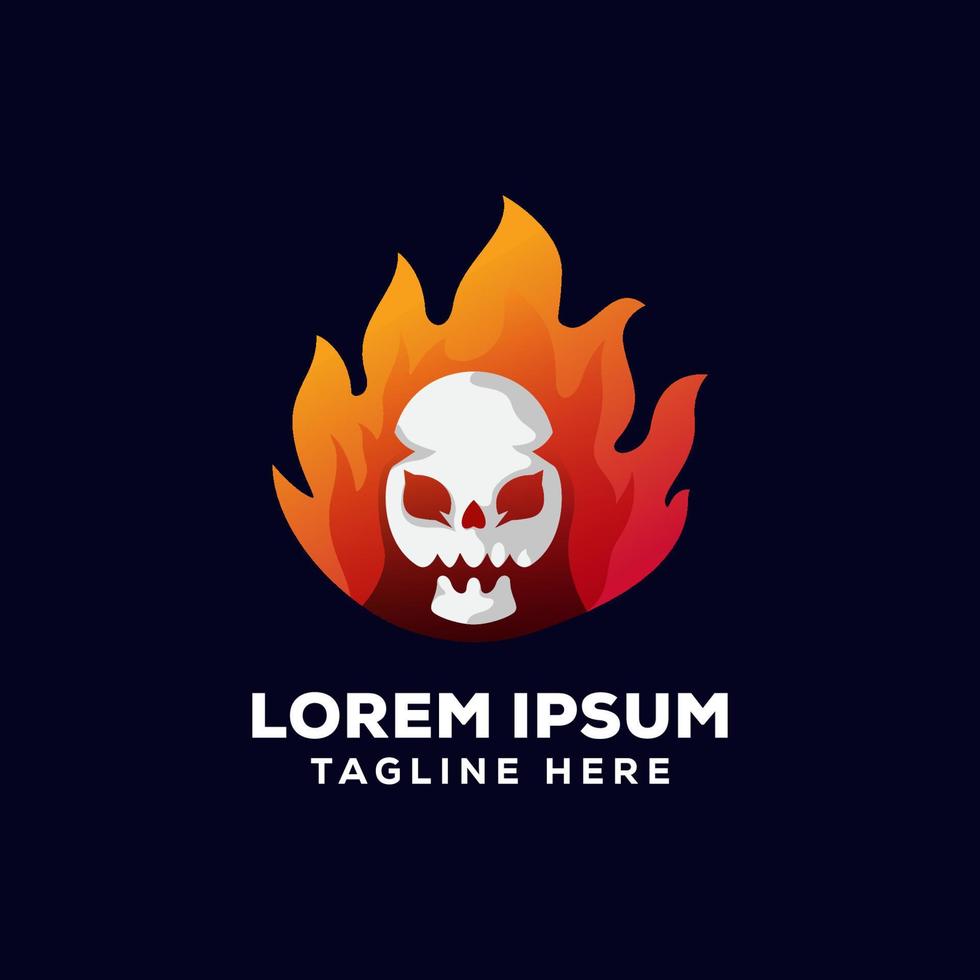 Fire skull Design illustration vector template