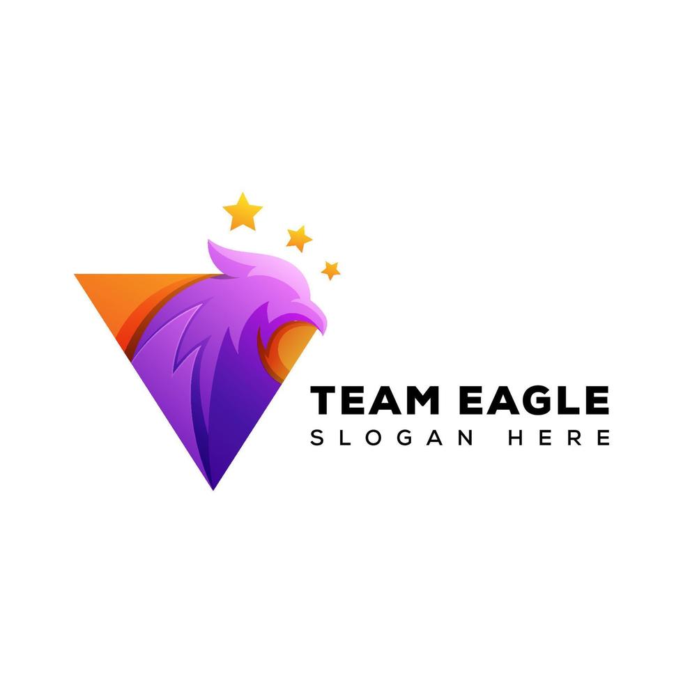 triangle eagle logo team vector template