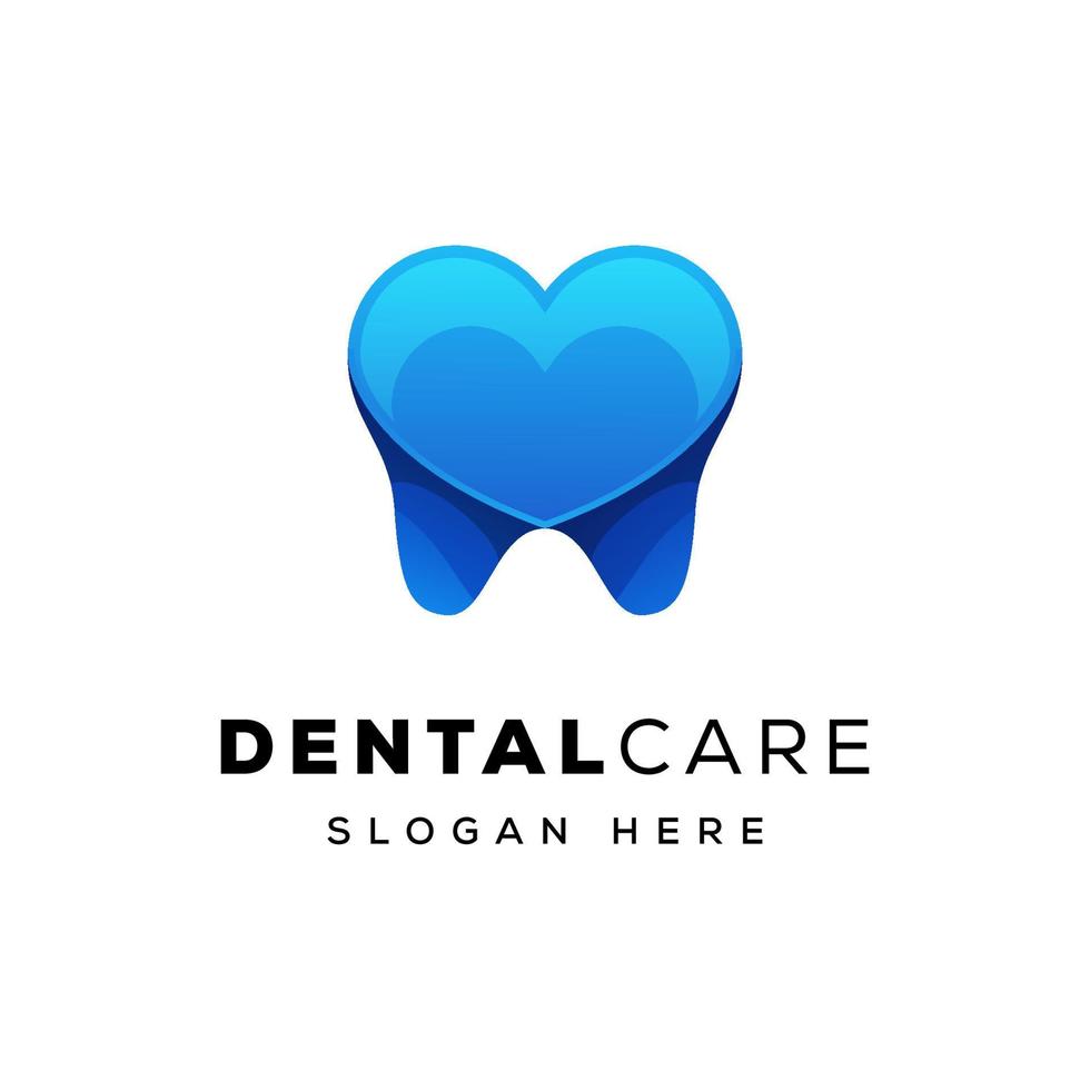 clínica dental vector logo diente icono con hogar, amor, vector aislado