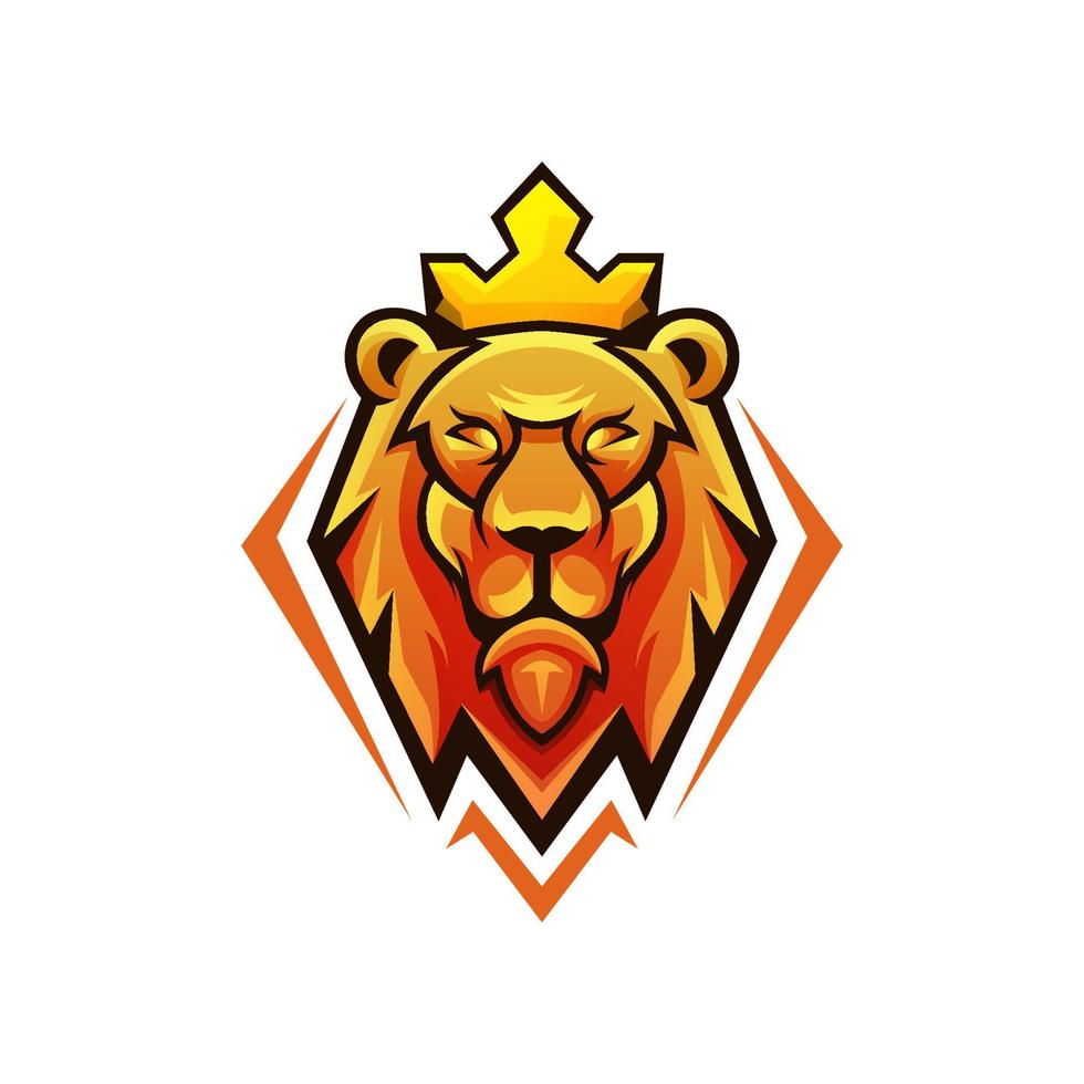 Head lion king logo design vector symbol icon design