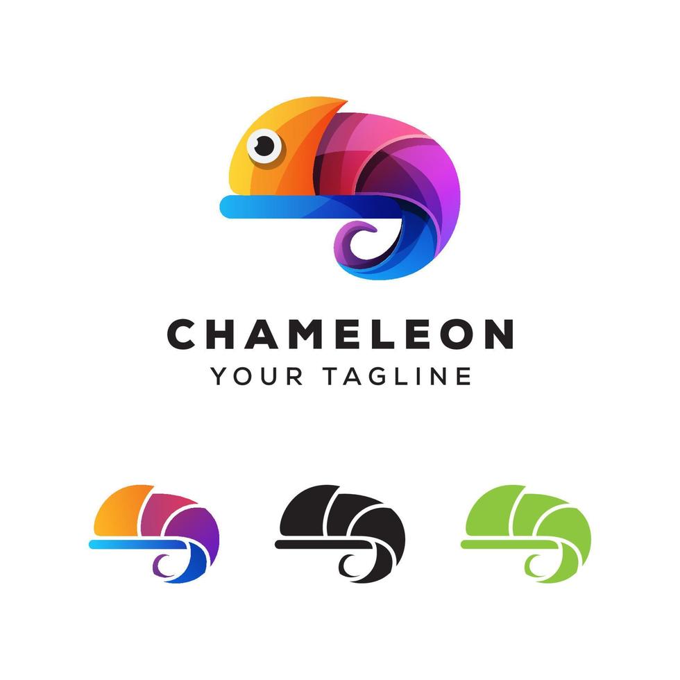 chameleon logo desgn vector template