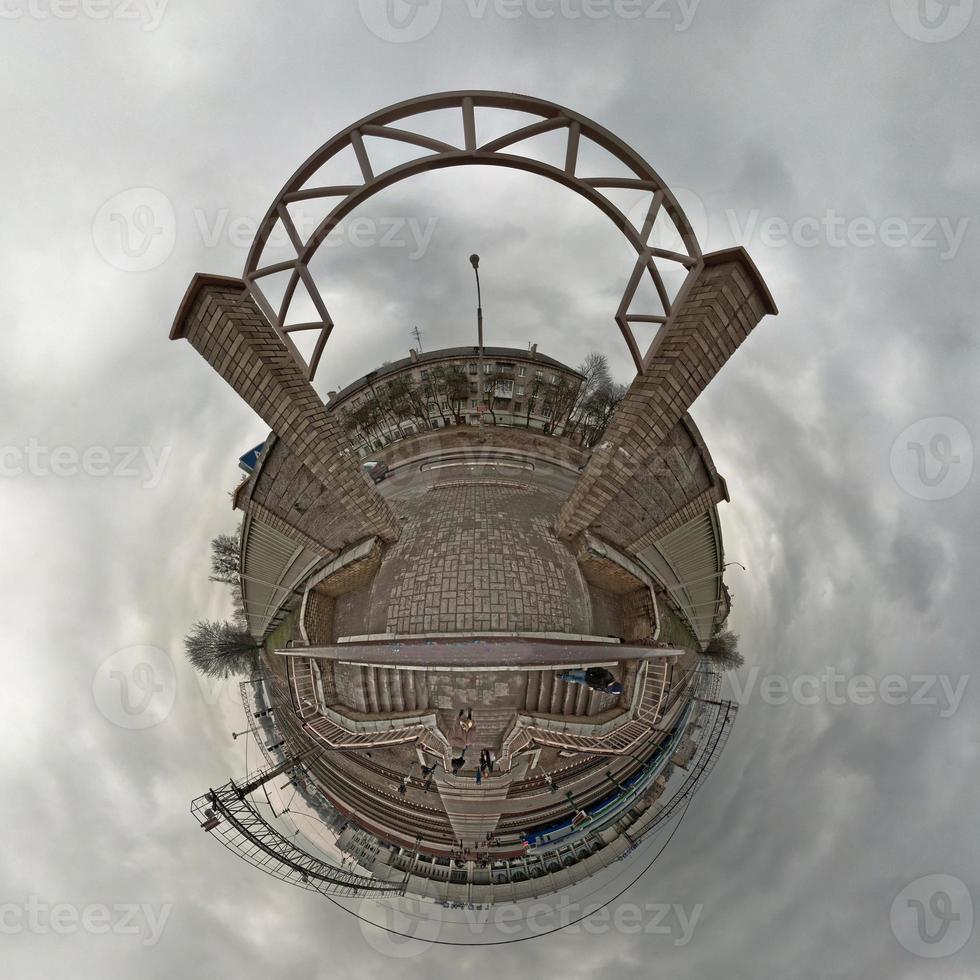 Little planet.  Spherical view of  Monster face as similar to Transformer photo