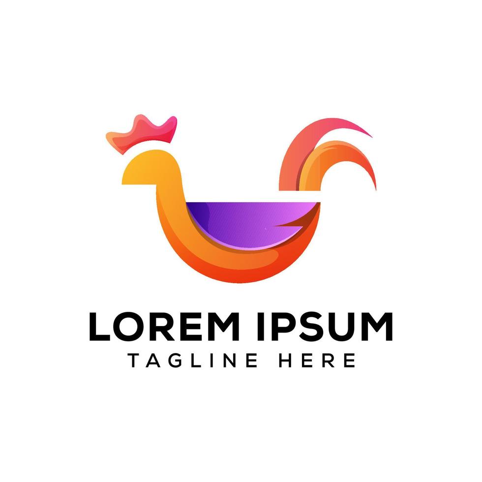 abstract rooster logo template premium vector