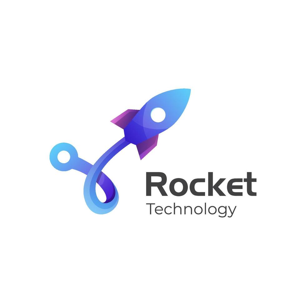 technology rocket logo design illustration vector icon symbol