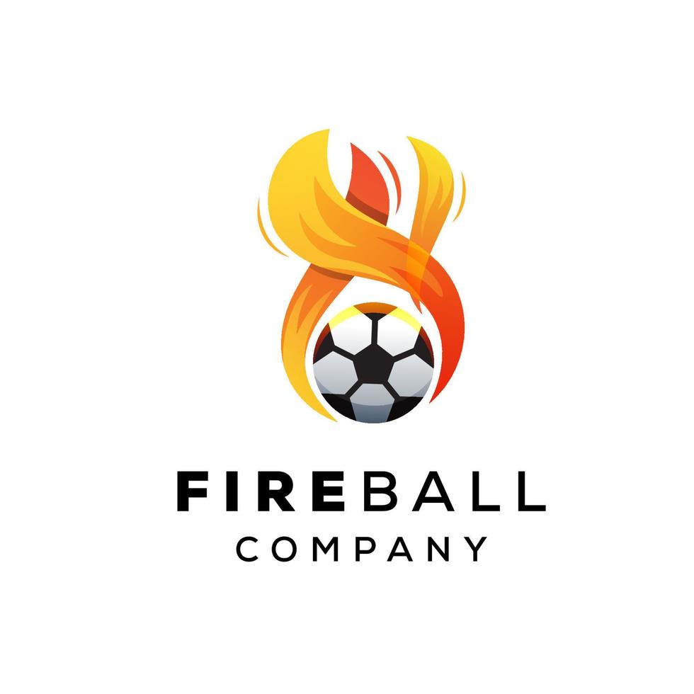 plantilla de logotipo de fuego de fútbol para equipo deportivo vector