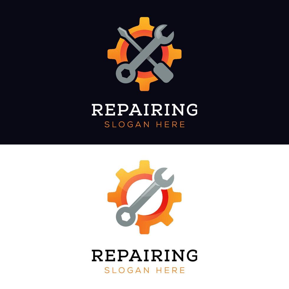 repairing logo design vector template