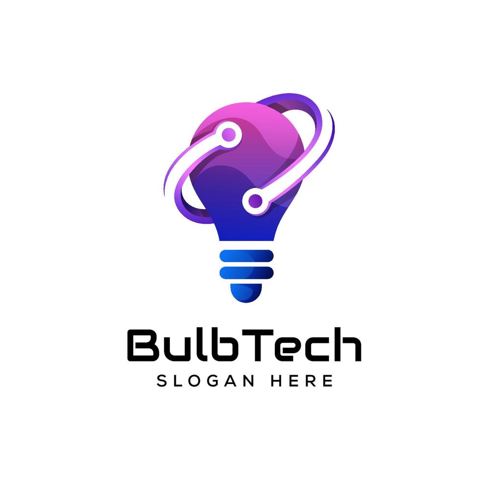 bulb technology logo premium vector