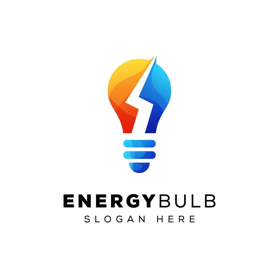 thunder bulb logo design vector
