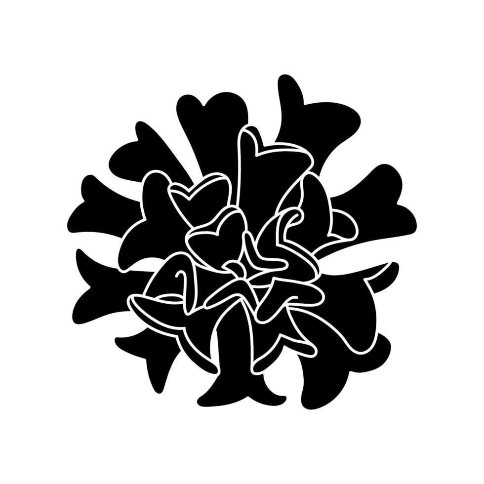 echeveria suculenta en estilo simple, ilustración vectorial. flor del desierto para impresión y diseño. silueta planta mexicana, elemento gráfico aislado en un fondo blanco. planta de interior para decoración interior vector