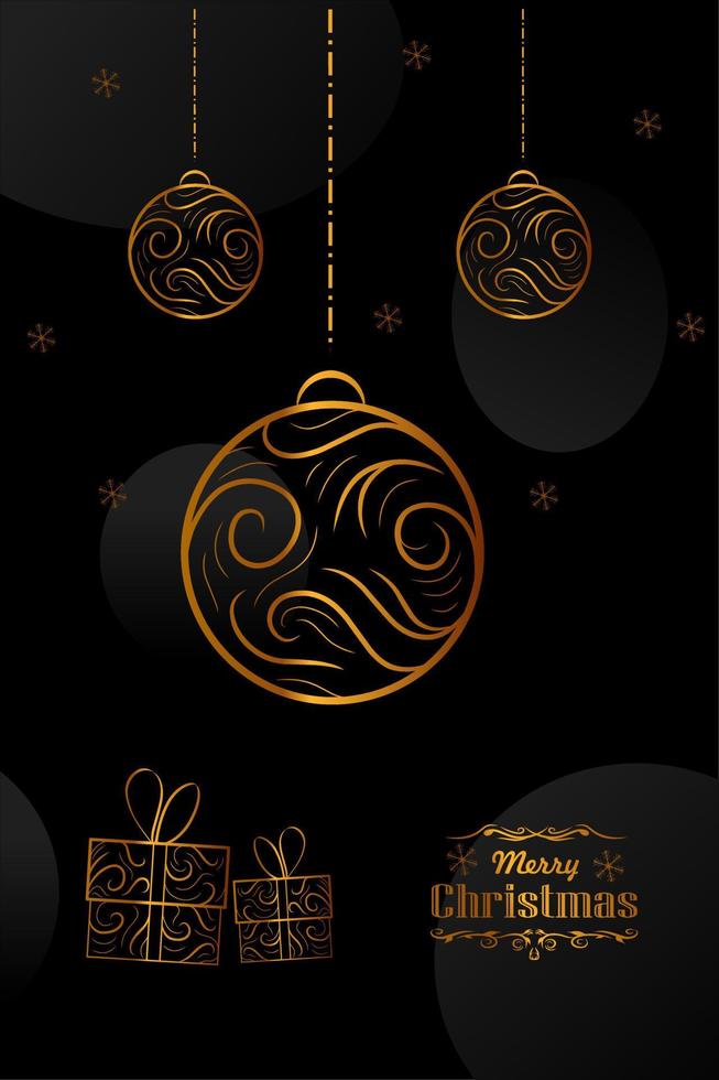 Black Merry Christmas web template Vector design.