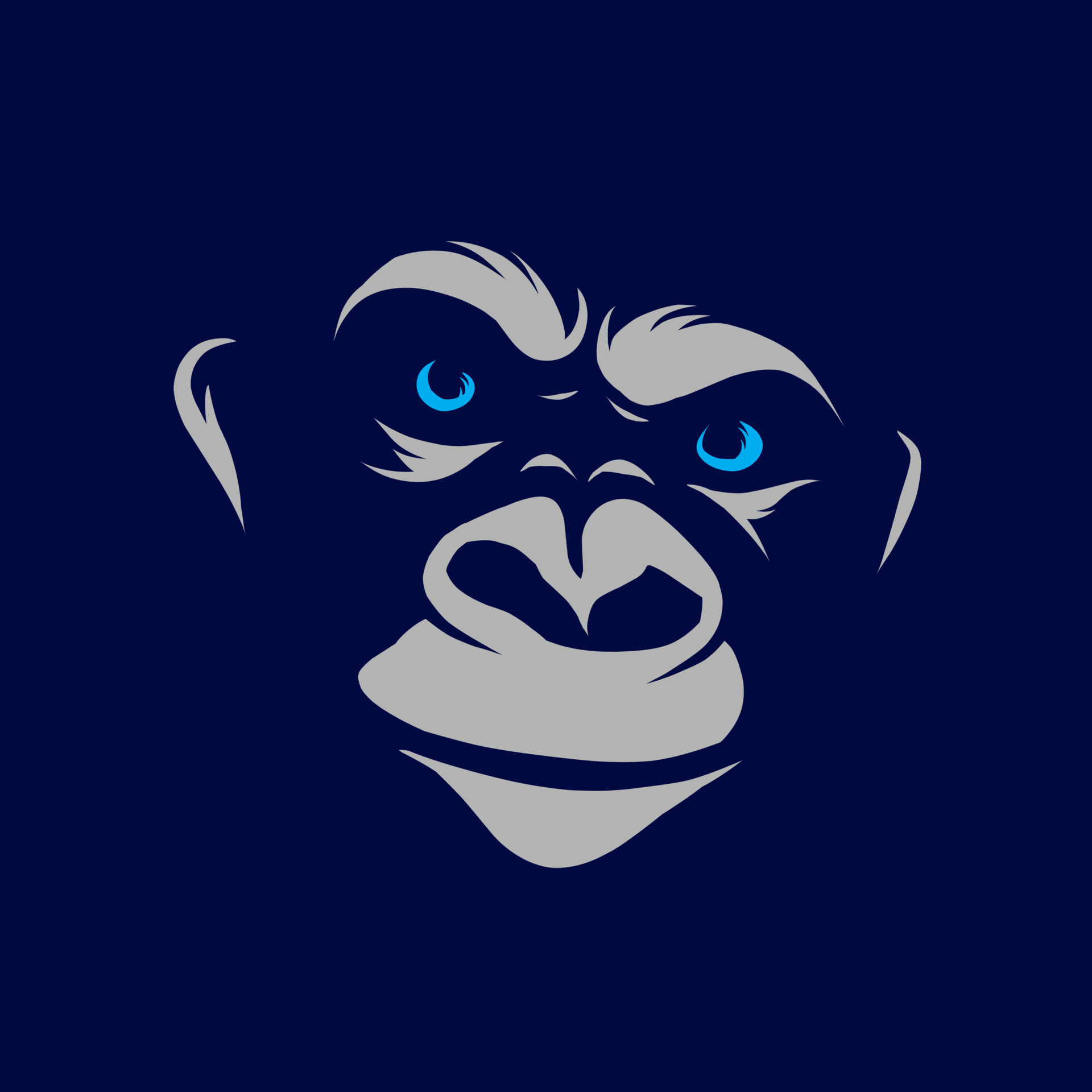 Funny funky monkey Line Pop Art logo. Colorful design with dark