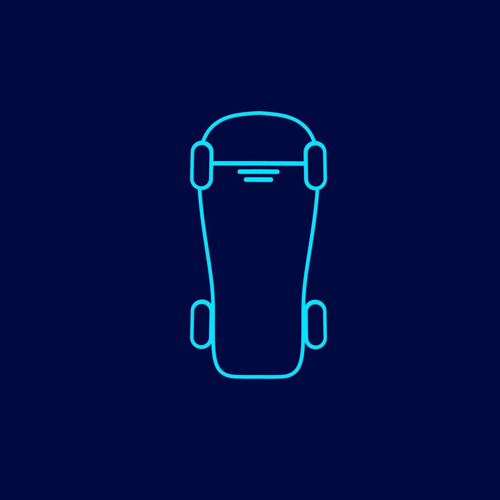 Skateboard vector silhouette line pop art potrait logo colorful design with dark background. Abstract vector illustration. Isolated black background for t-shirt, poster, clothing.