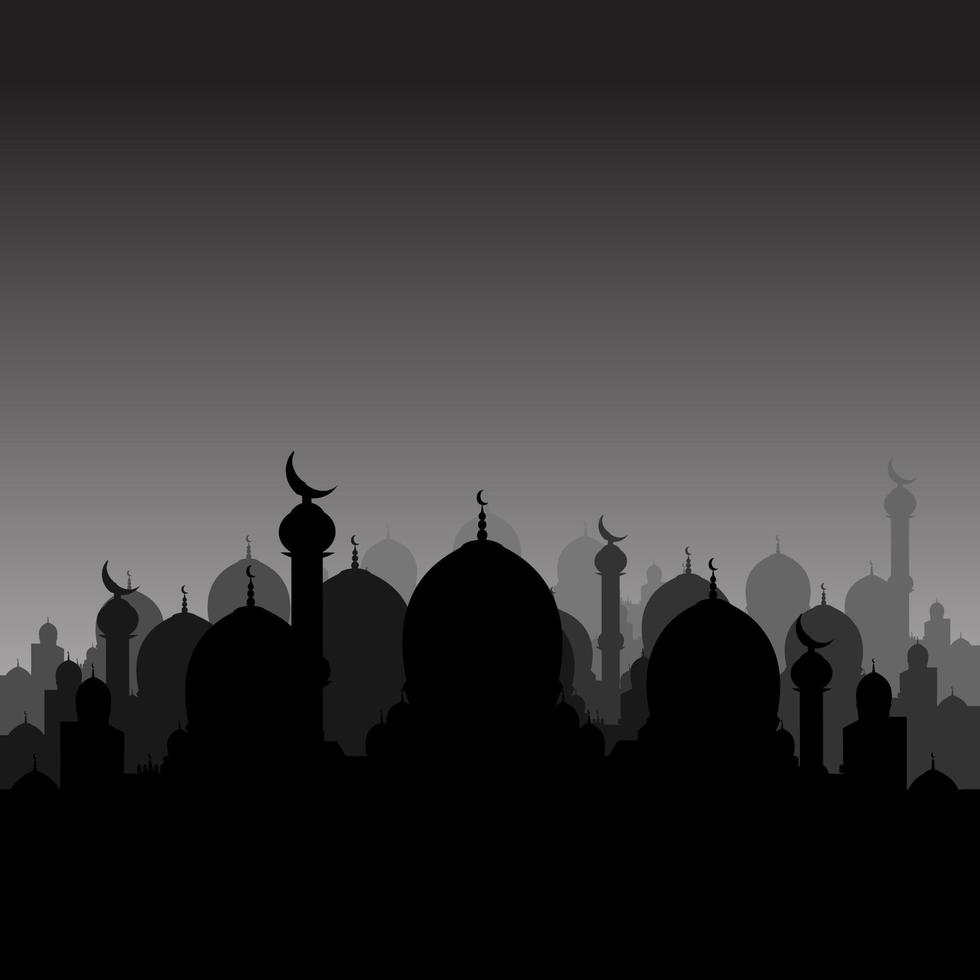 Isolated Muslim mosque flat design facade background. Flat Islamic colorful logo architectural objects. Abstract vector cartoon. Beautiful Muslim shrine icon illustration. Eastern cultural  landmark.